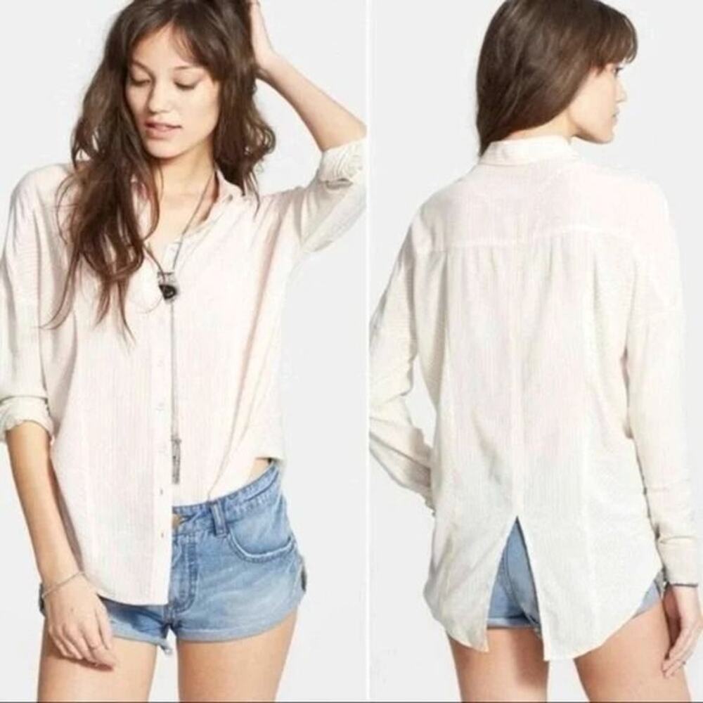 Free People Cream Blouse